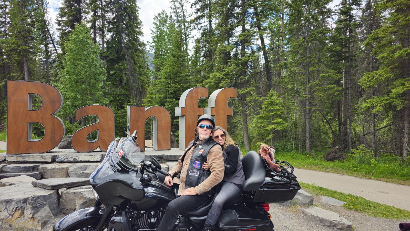 Banff Sign with Harley-Davidson